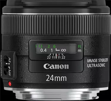 Detail review of Canon EF 24mm f/2.8 IS USM lens for digital cameras